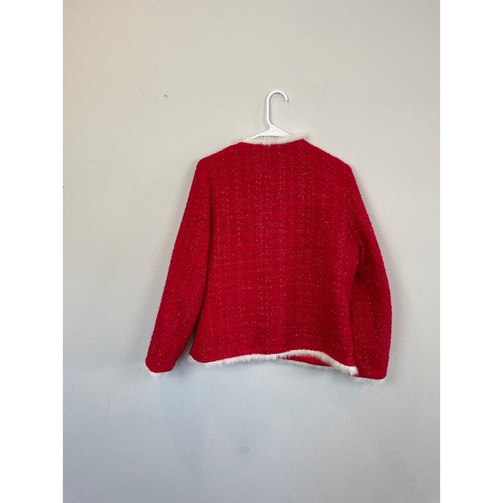 Structured Red Wool Jacket, Size L - image 3